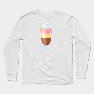 milkshake with whipped cream in a glass Long Sleeve T-Shirt